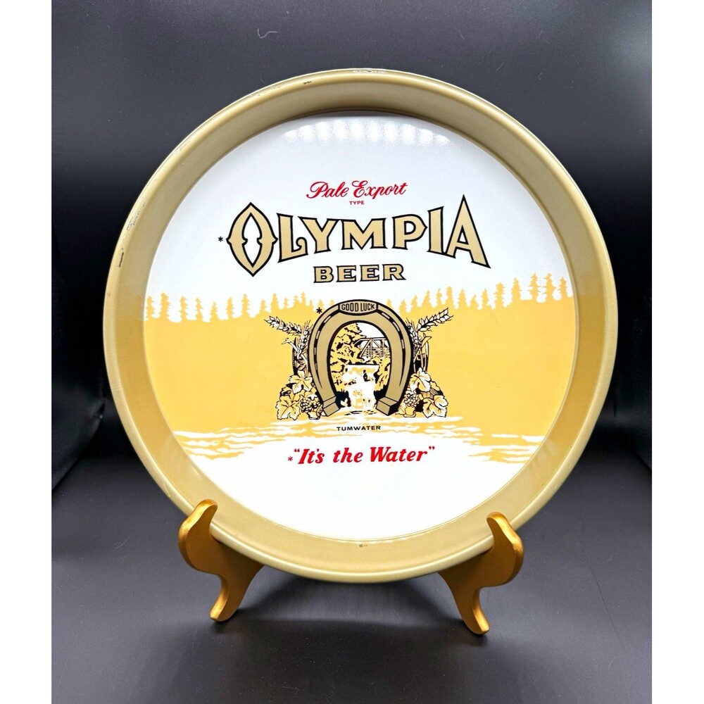 1972 Olympia Beer Round Serving Tray “It’s the Water” Pale Export Tumwater
